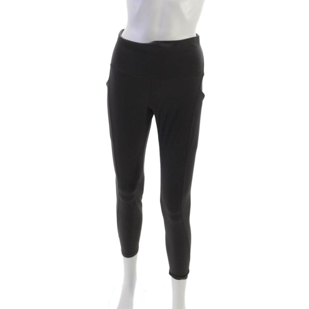 Lululemon Women Cropped Black Nylon Solid Pull On Leggings Size 8